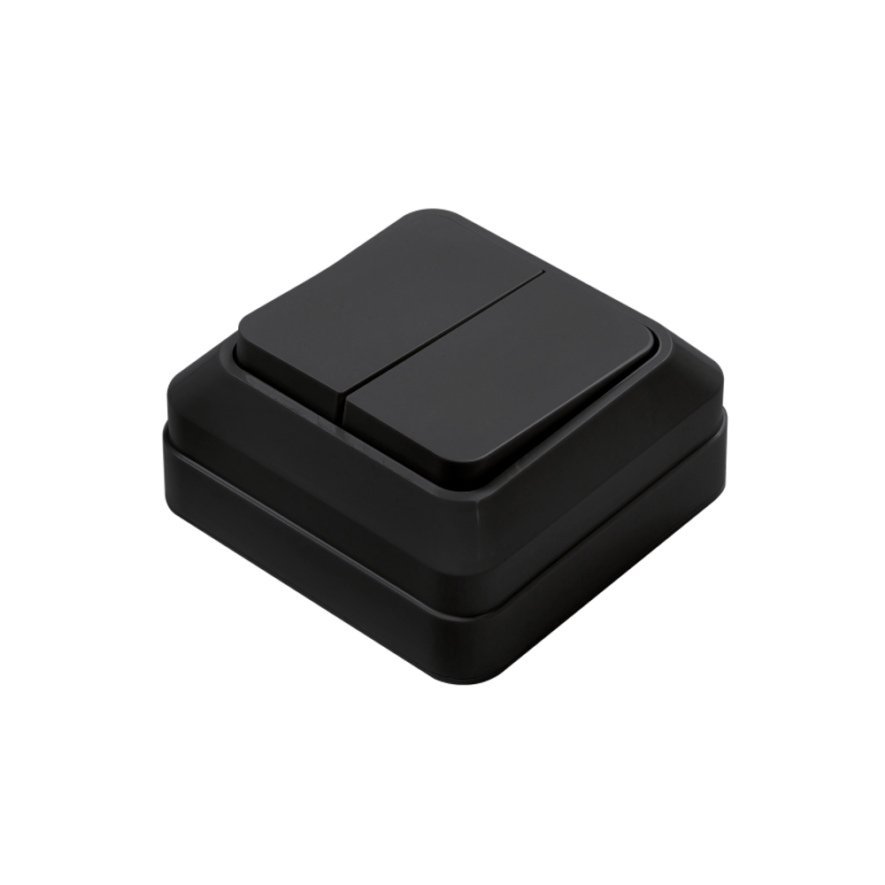 Выключатель 2-кл. BOLLETO накладной 7023B черн. IN HOME 4690612061023