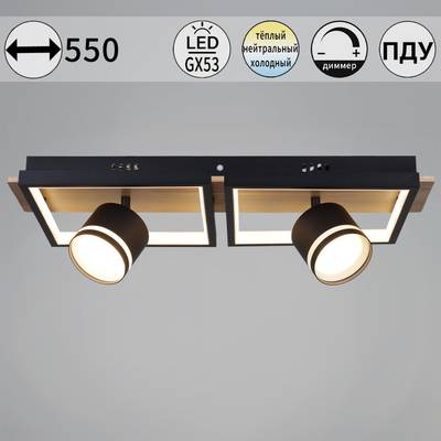 19560-0.3-2+2 BK+WOOD светильник потолочный