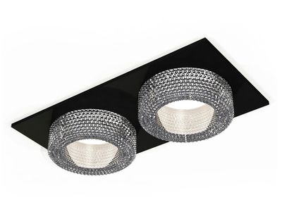 Комплект встраиваемого светильника XC7636020 SBK/CL черный песок/прозрачный MR16 GU5.3 (C7636, N7191)