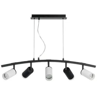 LR7353723630 Люстра RULLO 5х50W GU10 ЧЕРНЫЙ/БЕЛЫЙ (571735+214437-2+214436-3+202430-5)