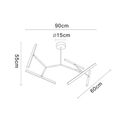Люстра на штанге Arte lamp ZULU A2170PL-49BK, 1хLED