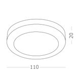 ST104.402.06 Светильник потолочный Черный LED 1*6W 3000K 468Lm Ra&gt;80 120° IP20 D110xH20 170-240V