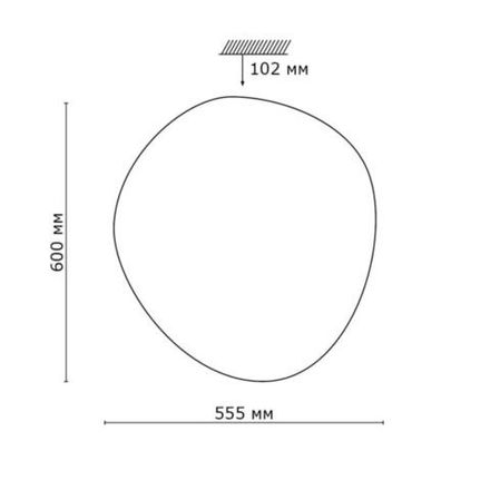 2039/EL COLOR SN 084 Светильник пластик/белый LED 72Вт 3000-6000K 600х555 IP43 пульт ДУ STONE
