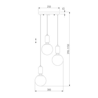 Подвесной светильник со стеклянными плафонами 50151/3 белый, E27х3