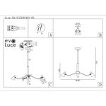 SLE205403-03 Люстра подвесная Черный, Латунь/Белый E14 3*60W