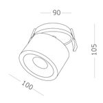 ST652.438.12 Св-к встр. Черный LED 1*12W 3000K 1 000Lm Ra&gt;90 36° IP20 D100xH105 170-240VV