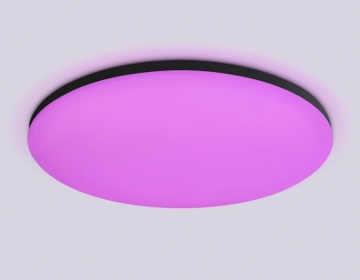Потолочный светодиодный светильник с Wi-Fi Яндекс Алисой/Tuya/Smart Home/Alexa FZ2005 BK черный IP54 25W 3000K-6500K+RGB D370*55 (ПДУ ИК)