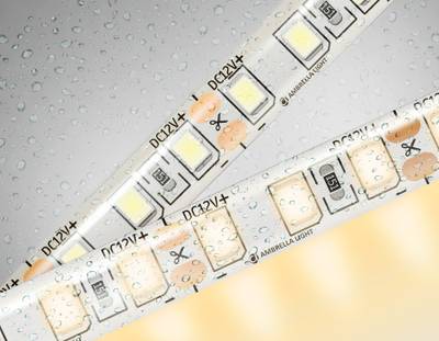 Светодиодная лента GS1201 2835 120Led/ 9.6W m/ 12V IP65 3000K/ 5000*8*2.27mm/ кратность резки 25mm (2 конт.)