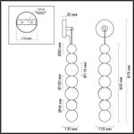 5008/13WL L-VISION ODL23 587 золотой/прозрачный/металл/акрил Настенный светильник LED 13W 4000K 700Лм CRYSTAL