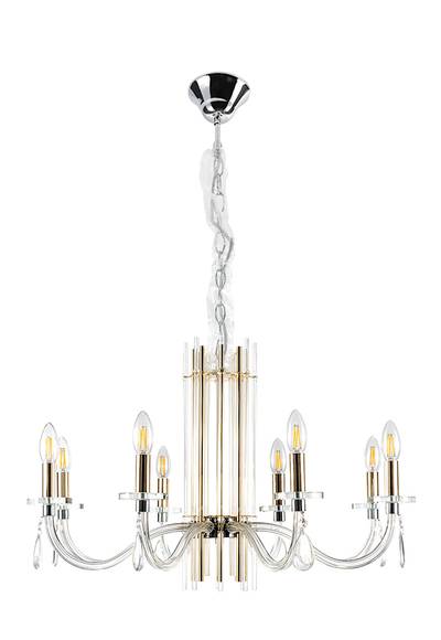 Люстра Crystal Lux AURELIO SP8 GOLD+CHROME/TRANSPARENT 0210/308