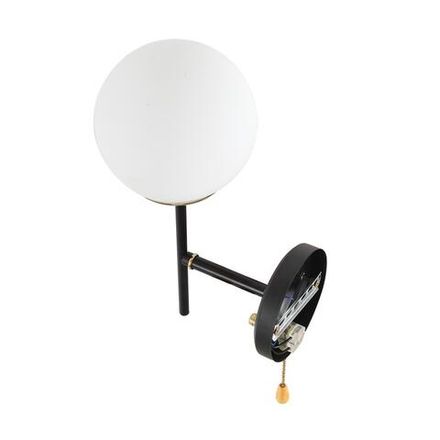 8375/1W MODERNI LN26 172 черный/латунь/белый, металл/стекло Бра E27 60W 220V ELRONA