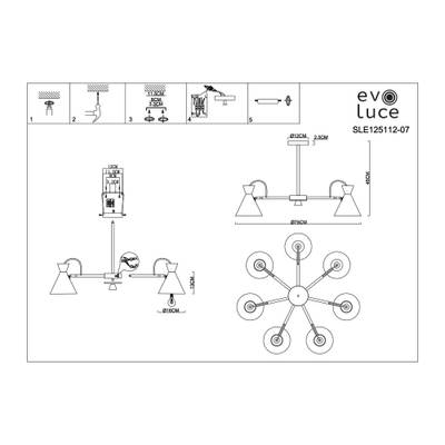 SLE125112-07 Люстра потолочная Серый, Золотой/Серый, Темное дерево E14 7*40W