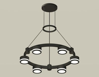 Комплект подвесного светильника с акрилом XR92051200/6 SBK/FR черный песок/белый матовый GX53  (A9205, C9232, N8415)