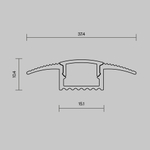 Алюминиевый профиль встраиваемый в пол 37x10 (Черный, 2 м), ALM-3710-S-2M 636023. TM Maytoni