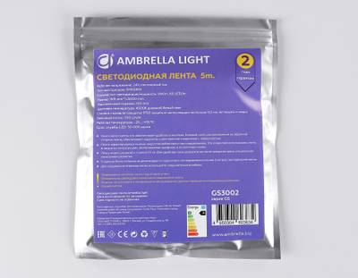 Светодиодная лента GS3002 2835 60Led/ 6W m/ 24V IP20 4500K/ 5000*8*1.2mm/ кратность резки 100mm (2 конт.)