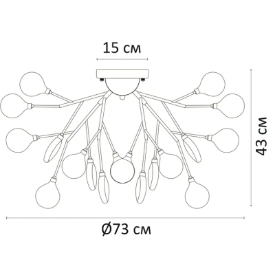 Потолочная люстра Arte Lamp CANDY A7274PL-27GO, 27хG4