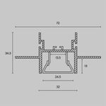Алюминиевый профиль для натяжного потолка 72x35, ALM014S-2M. TM Maytoni