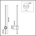 8308/12WL LEDIO черный, металл Настенный светильник с диммером LED 12W 3000K/4000/7000K 220V BRAM