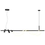 4391/40L HIGHTECH ODL24 263 черный/металл/канат Подвесной св-к с раздельн. вкл IP20 LED 40W 1580Лм 4000K CORDA