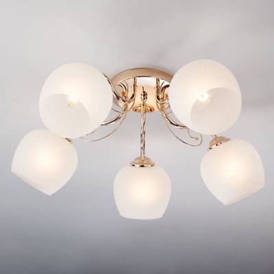 Потолочный светильник со стеклянными плафонами 30138/5 золото