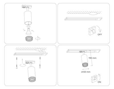 Светильник трековый GL5161 WH/BK белый/черный GU10 max 12W D60*190