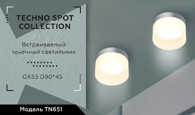 Встраиваемый точечный светильник TN651 CH хром GX53 D85*100