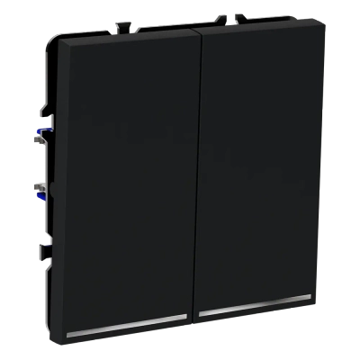 VLS020207 Выключатель встраиваемый VOLTUM S70 двухклавишный с подсветкой 10А, (графит). (ТМ Maytoni)