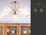 Подвесная люстра TR3189/5 GD/CL/FR золото/прозрачный/белый матовый E27/5 max 40W D600*285