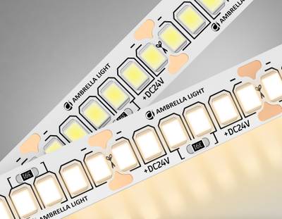Светодиодная лента GS3301 2835 240Led/ 18W m/ 24V IP20 3000K/ 5000*10*1.2mm/ кратность резки 25mm (2 конт.)