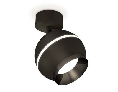 Комплект поворотного светильника с дополнительной подсветкой XM1102001 SBK/PBK черный песок/черный полированный MR16 GU5.3 LED 3W 4200K (A2210, C1102, N7031)