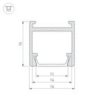 Профиль PDS-H16-2000 ANOD (Arlight, Алюминий)