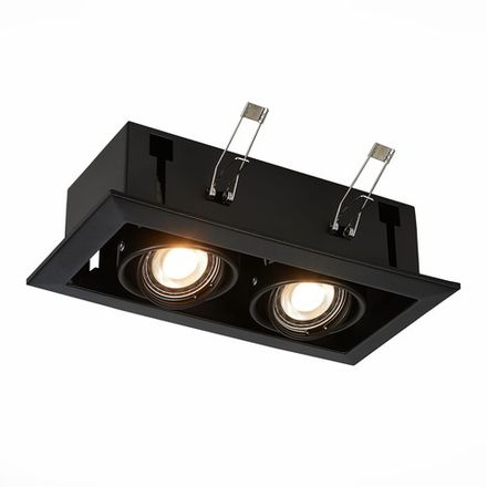 ST250.448.02 Св-к встр. Черный GU10 2*50W  L245xW126xH70 220V Без ламп