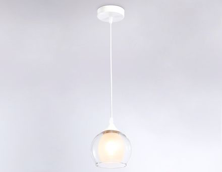 Подвесной светильник TR3538 WH/CL/FR белый/прозрачный/белый матовый E27 max 40W D130*800