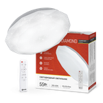 Светильник светодиодный COMFORT DIAMOND 55Вт 3000-6500К 4400лм 230В 330х80мм с пультом ДУ IN HOME 4690612035048