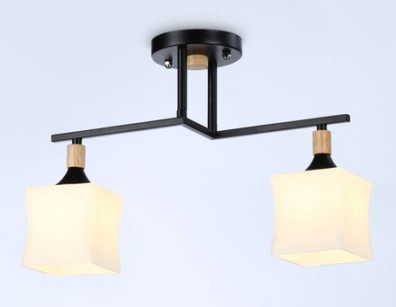 Светильник подвесной TR9486/2 BK/FR черный/белый матовый E27/2 max 40W 405*175*280