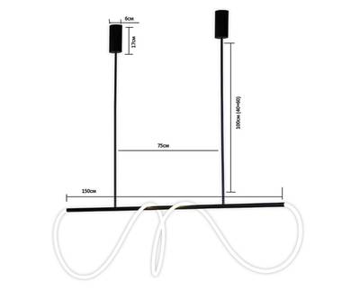 08041-150,19(4000K) Подвес диммируемый Далия черный L150 h100 Led 90W (4000K) с пультом ДУ