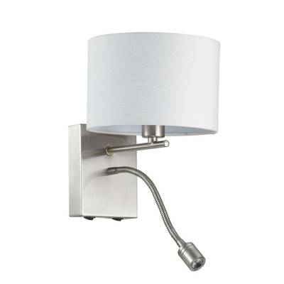 3745/1A MODERNI LN19 158 никель/белый, металл/текстиль Бра E14 40W+LED 3W 4000K 220V NIKKI