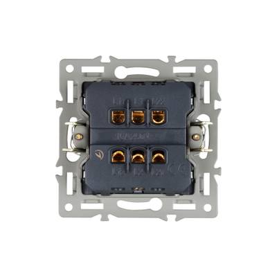 Механизм выключателя двухклавишный проходной SWT-MKP2-PL-GR (250V, 16A) (Arlight, -)