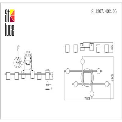 SL1207.402.06 Светильник потолочный ST-Luce Черный/Латунь GU10 6*7W