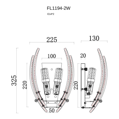 Бра Florencia FL1194-2W, E14х2