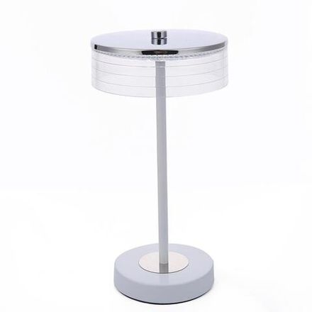 8252/1TL LEDIO LN25 серебро/белый/прозрачный, металл/акрил Настольная лампа LED 7W 400К 220V SATIANA