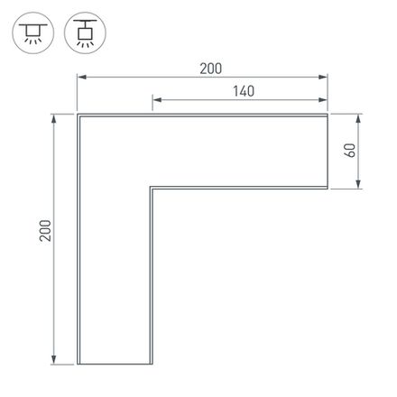 Угол SL-LINE-6070 (Arlight, Металл)