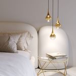 Подвесной светодиодный светильник со стеклянным плафоном 50256/1 LED золото