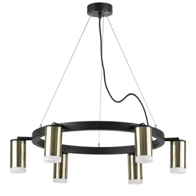 LR0163160 Люстра RULLO 6х50W GU10 ЧЕРНЫЙ/БРОНЗА (571016+214431-6+202430-6)