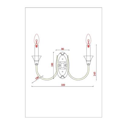 Бра Arte Lamp COLLINETTA A4094AP-2WH, 2хE14