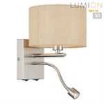 8250/2W MODERNI LN25 000  никель/бежевый, металл/текстиль бра Е14 40W+ LED 3W 4000K 220V NIKKI