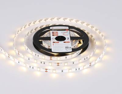 Светодиодная лента GS1801 5050 30Led/ 7.2W m/ 12V IP20 3000K/ 5000*10*1.87mm/ кратность резки 100mm (2 конт.)