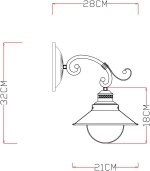 Бра Arte Lamp GRAZIOSO A4577AP-1WG, 1хE27