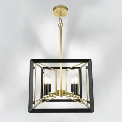 713447 Люстра REGOLO 4х40W E14 ЧЕРНЫЙ МАТОВЫЙ/ЗОЛОТО Lightstar