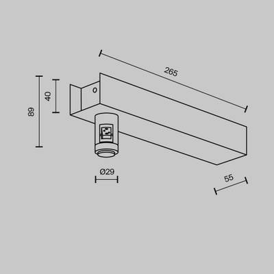 Основание настенное Wall для блока питания с вводом питания Flarity черный, TRA155CW-BB-B. TM Maytoni